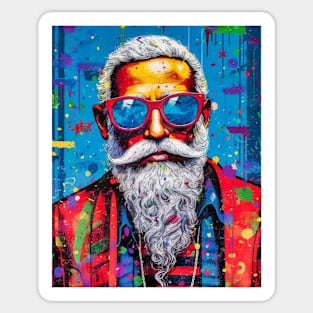 Fiesta Santa: Pop Art Latino Holiday Delight, Latino Santa Sticker